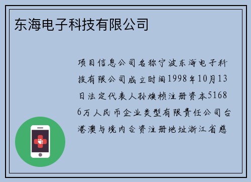 东海电子科技有限公司